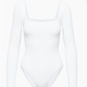 BABATON Contour Squareneck Longsleeve Bodysuit; White; Size XS